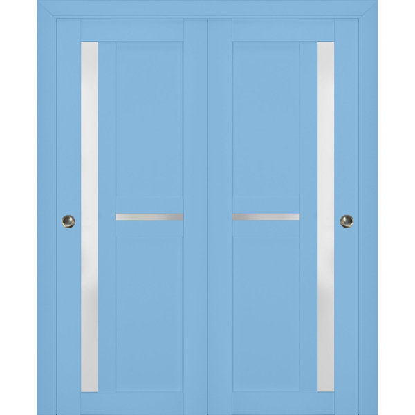 SARTODOORS Panelled Wood and Glass Veregio Sliding Closet Doors